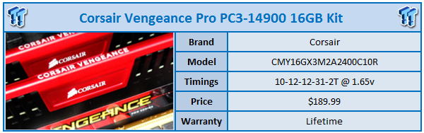 Corsair Vengeance Pro PC3 19200 16GB Dual Channel Memory Kit Review