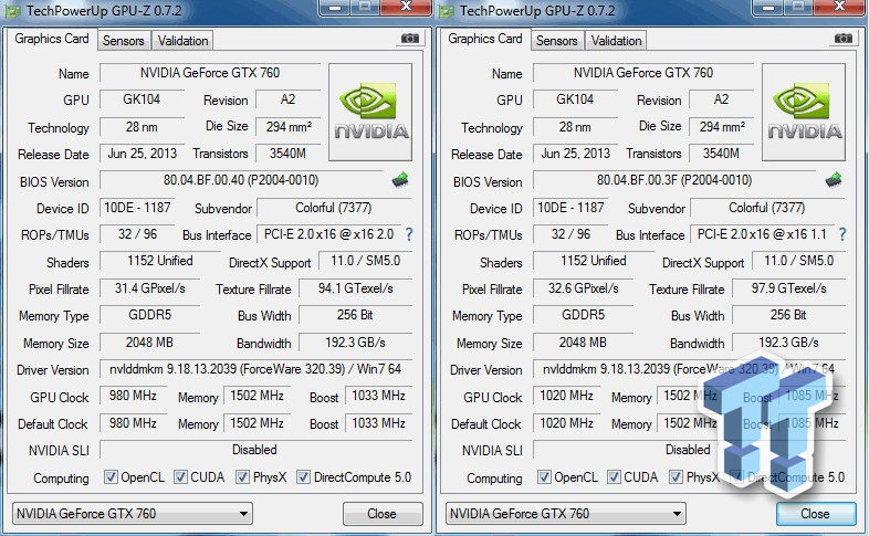 Gtx 760 spec top