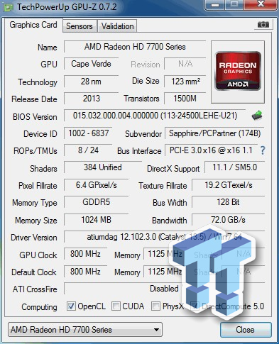Sapphire Radeon HD 7730 1GB GDDR5 Video 