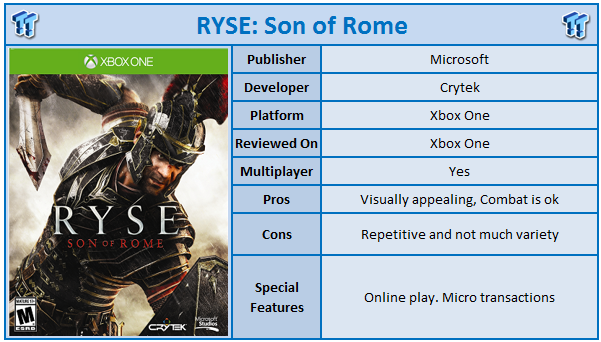 Ryse son of rome xbox clearance 360