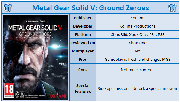 kampioen Menstruatie periscoop Metal Gear Solid V: Ground Zeroes Xbox One Review