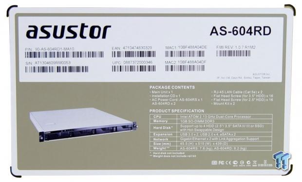 ASUSTOR AS-604RD 4-bay Rackmount NAS