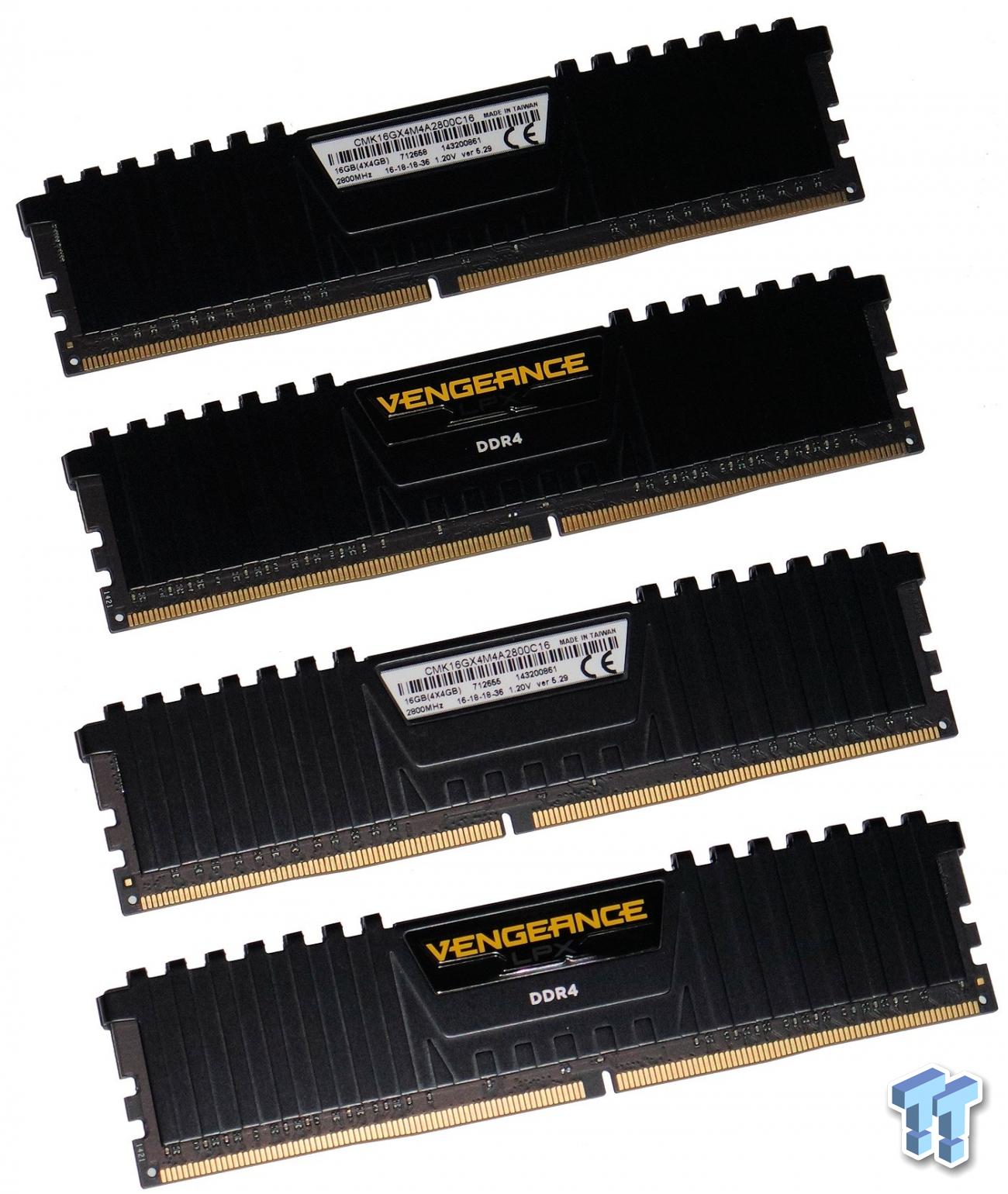 firkant dobbelt Økonomisk Corsair Vengeance LPX 16GB DDR4-2800 Quad-Channel Memory Kit Review