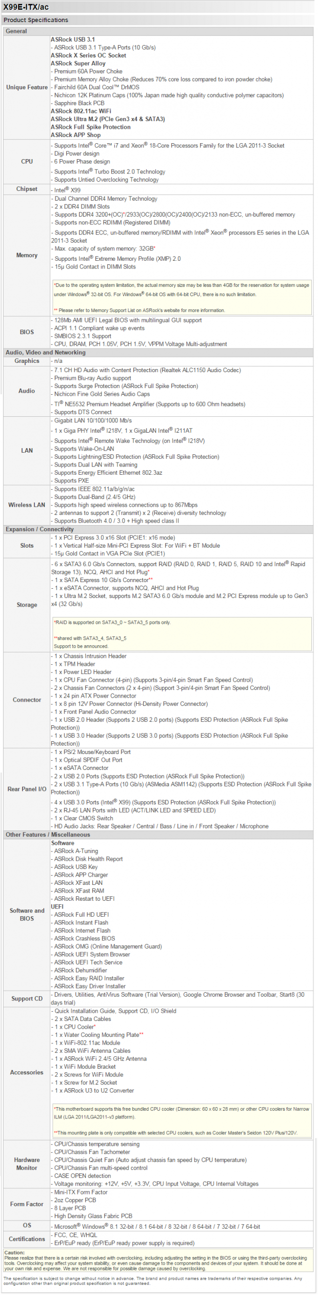 ASRock X99E-ITX/ac Mini-ITX (Intel X99) Motherboard Review