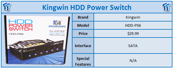 HDD-PS6 Kingwin Hard Drive Power Switch Module for 2.5 inch/3.5 inch SATA  HDD/SSD. Optimized for SSD, Power On or Off HDDs as Wish, Cont