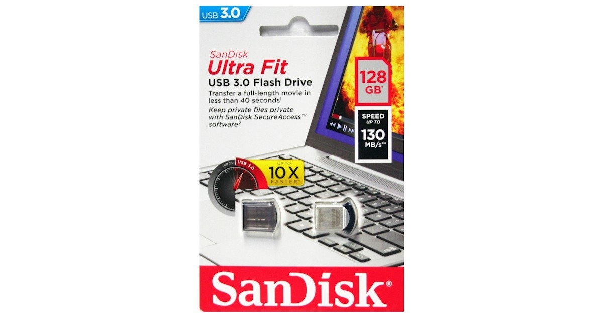 Test SanDisk Ultra Fit 128 Go, ultra-compacte et assez rapide - Les  Numériques