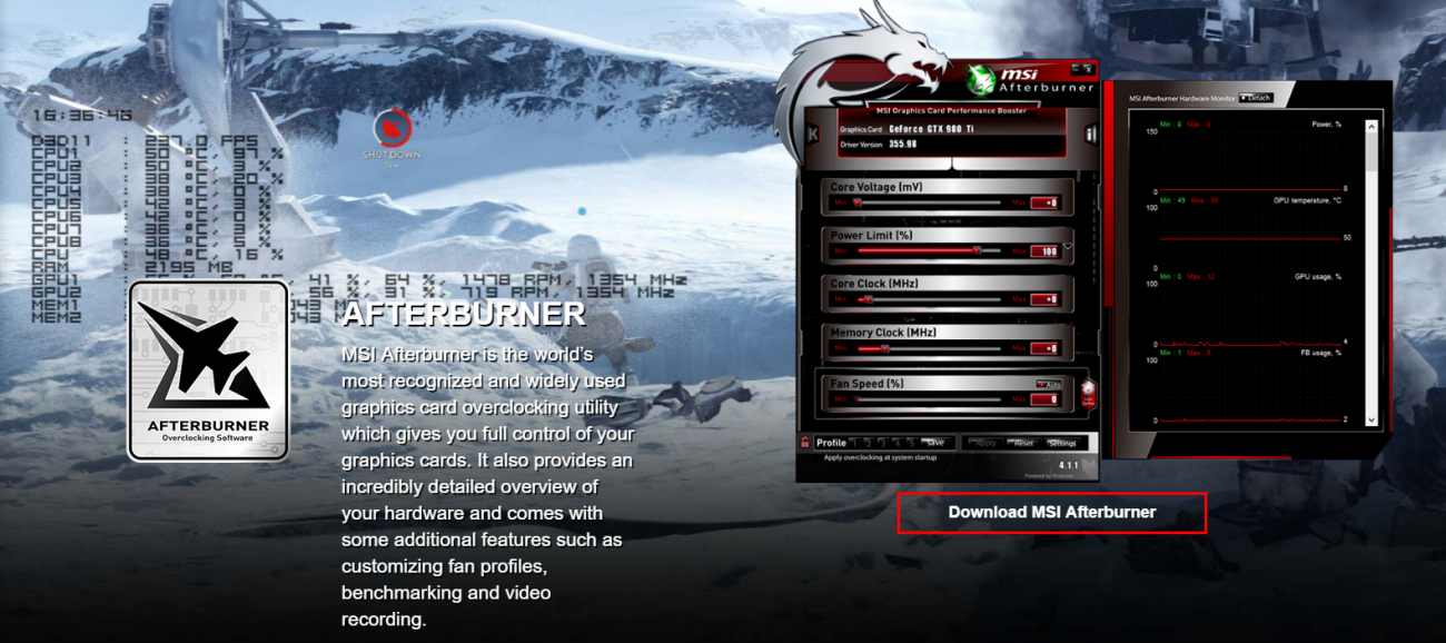 Msi gtx shop 1070 software