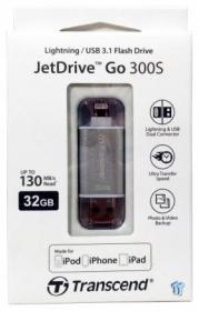 Cle USB 3.1/Lightning TRANSCEND JetDrive GO 500 - 64Go Gris - ESIStore