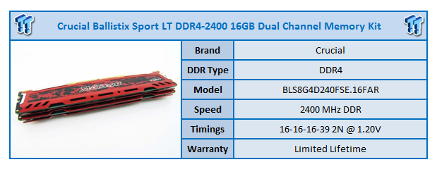8GB Crucial Ballistix Sport LT DDR4 2400MHz CL16 Dual Channel Kit (2x4GB)  Grey