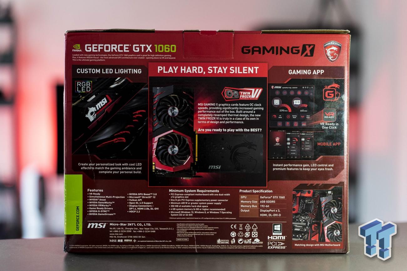 Petitioner Joint selection somewhat MSI GeForce GTX 1060 Gaming X 6G Graphics Card Review | TweakTown