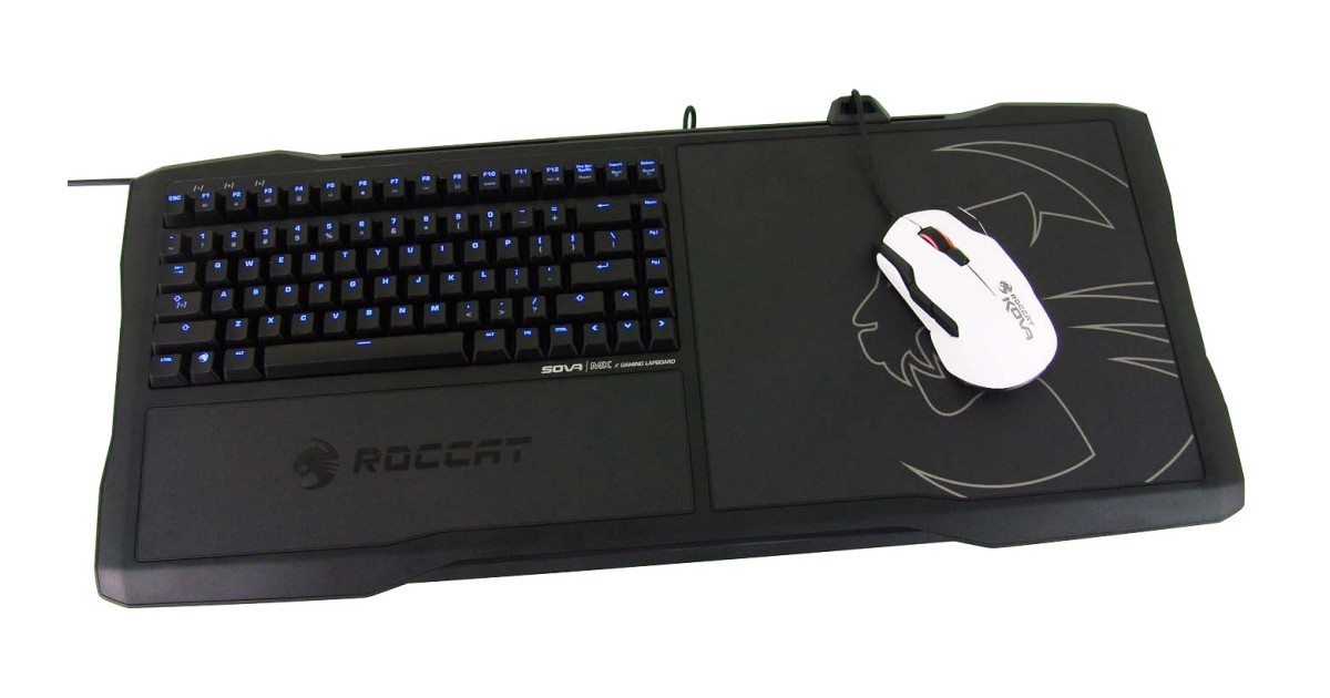 Roccat SOVA MK Mechanical Gaming lapboard TAPPETINO PER MOUSE TASTIERA Illuminato NERO 