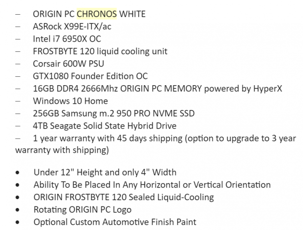 Origin PC Rolls-Out New Chronos SFF PCs with Enhanced Expandability