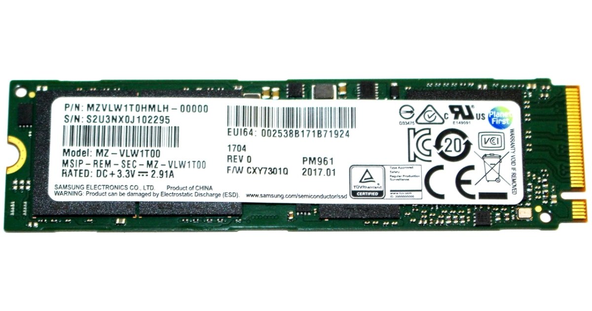 NVMe SSD 1T PM961 samsung