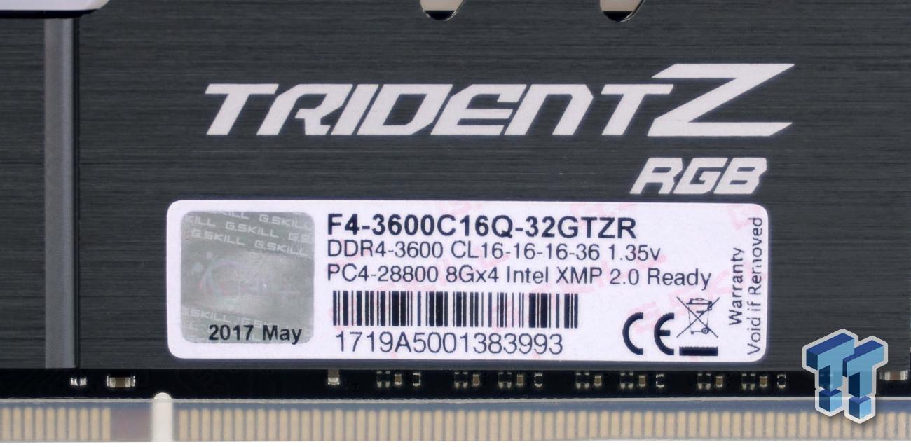 G.SKILL TridentZ RGB DDR4-3600 32GB Memory Kit Review