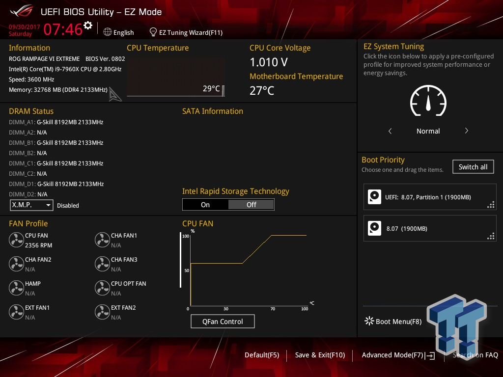 X299 Error Message - ASUS ROG Rampage VI Apex Motherboard