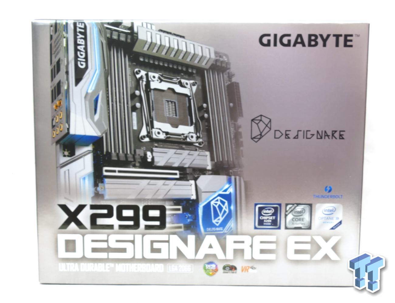 GIGABYTE X299 DESIGNARE EX Intel LGA 2066 Core i9/ ATX /3M.2 Thermal Guard/Front & Rear USB 3.1 gen 2 Type-C/ ALC1220/ RGB Fusion / Dual LAN/ Intel WIFI/3 Way SLI/ Motherboard 