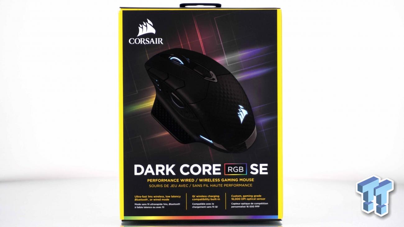 Souris sans fil Corsair Dark Core SE - RGB, Bluetooth, 16000 dpi, 9 boutons  –