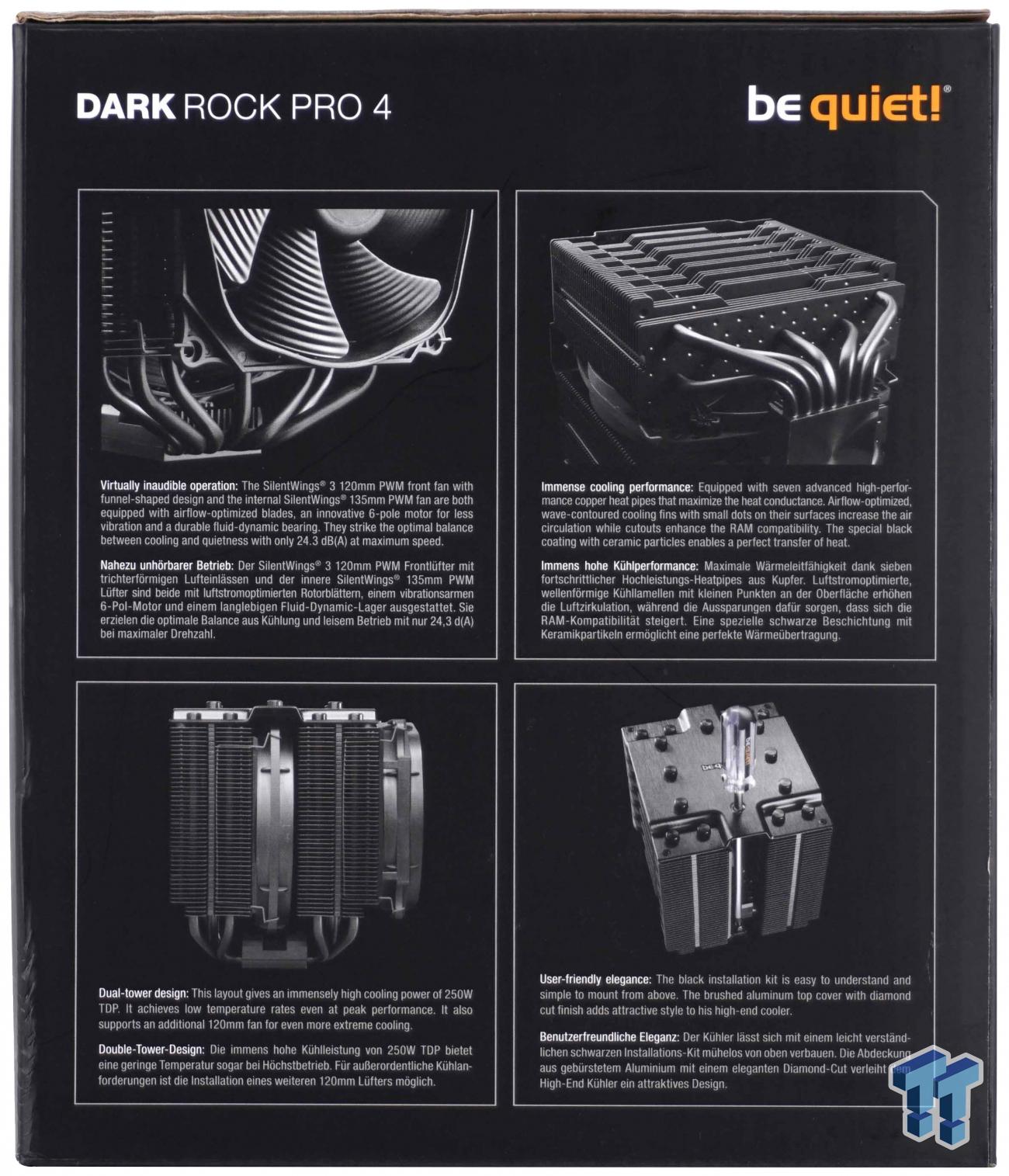 be quiet! Dark Rock Pro 4, BK022, 250W TDP, CPU Cooler