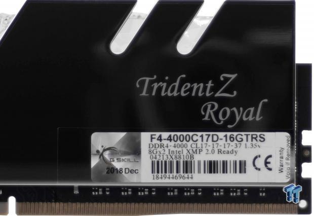 Ram ddr4 gskill trident z royal or 32gb 4x8go 4000mhz cas 17 - Mon7up