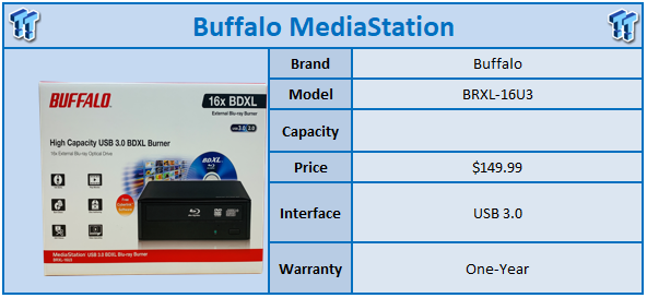 Lecteur Blu-ray externe 16x MediaStation de Buffalo Americas (BRXL-16U3)