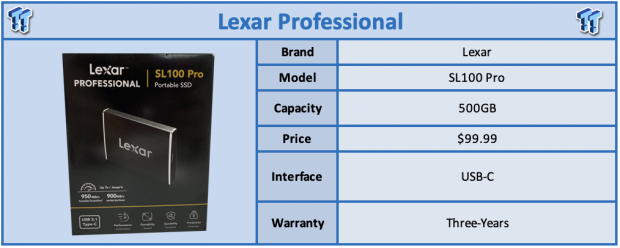  Lexar Professional SL100 Pro 500GB Portable Solid