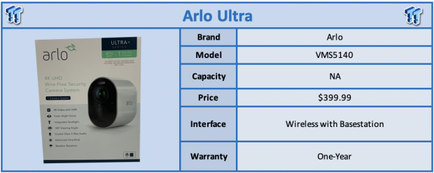 arlo ultra single camera