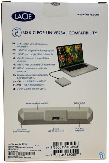 LaCie Mobile Drive USB-C • 4To • Moon Silver