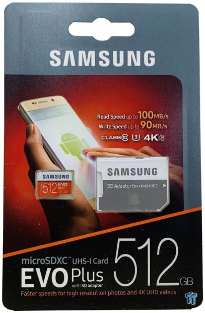 Samsung 512 GB EVO Plus microSDXC Class 10 / UHS-1 Flash Memory