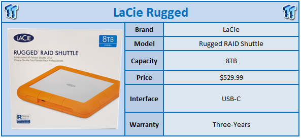 LaCie Rugged Raid Shuttle 8TB External Hard Drive Portable HDD