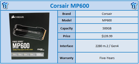 Corsair MP600 500GB NVMe PCIe Gen4 M.2 SSD Review