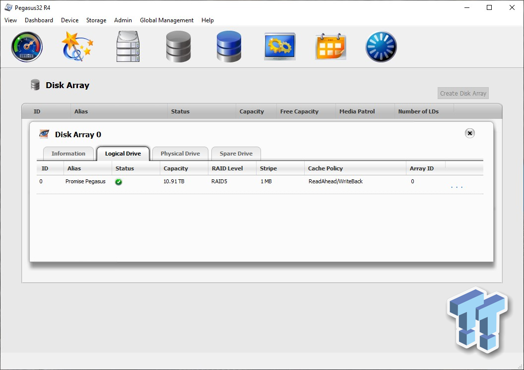 promise pegasus r4 increase disk size