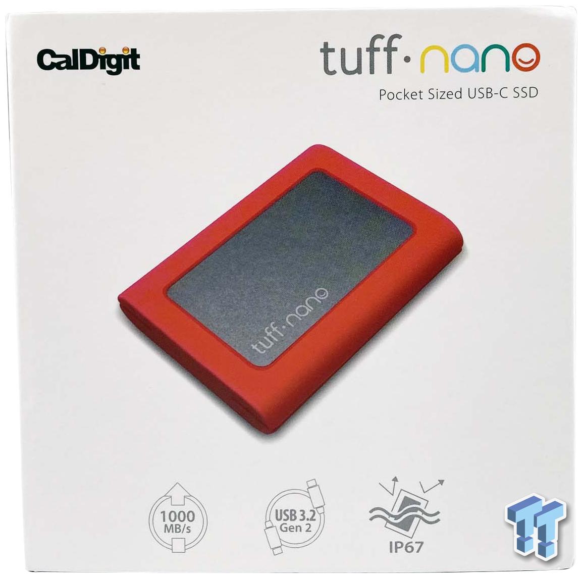 Black CalDigit Tuff Nano Pluss Rugged IP67 SSD 2TB
