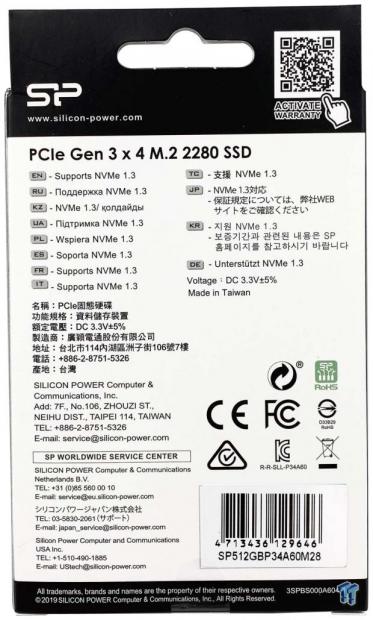 Silicon Power 512GB NVMe M.2 2280 PCIe Gen3 x4 TLC SSD