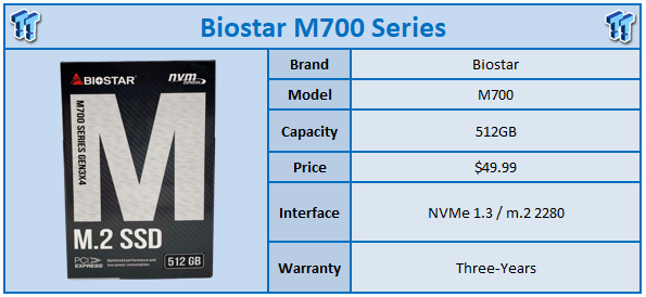 Biostar M700 512GB m.2 NVMe SSD Review