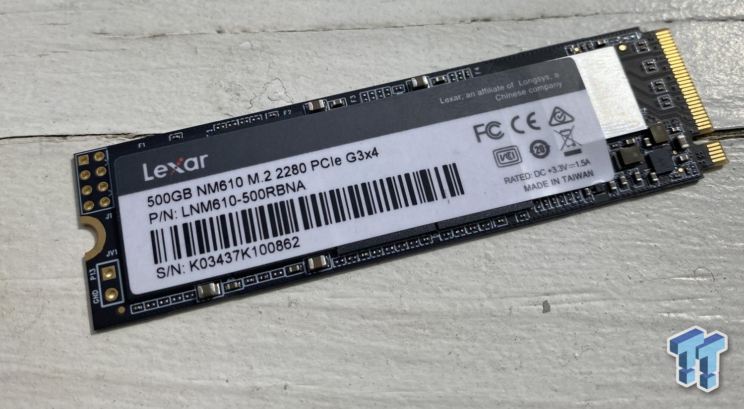 LEXAR NM610 500Go SSD SATA 6Gbs NVMe (LNM610500RB) avec Quadrimedia