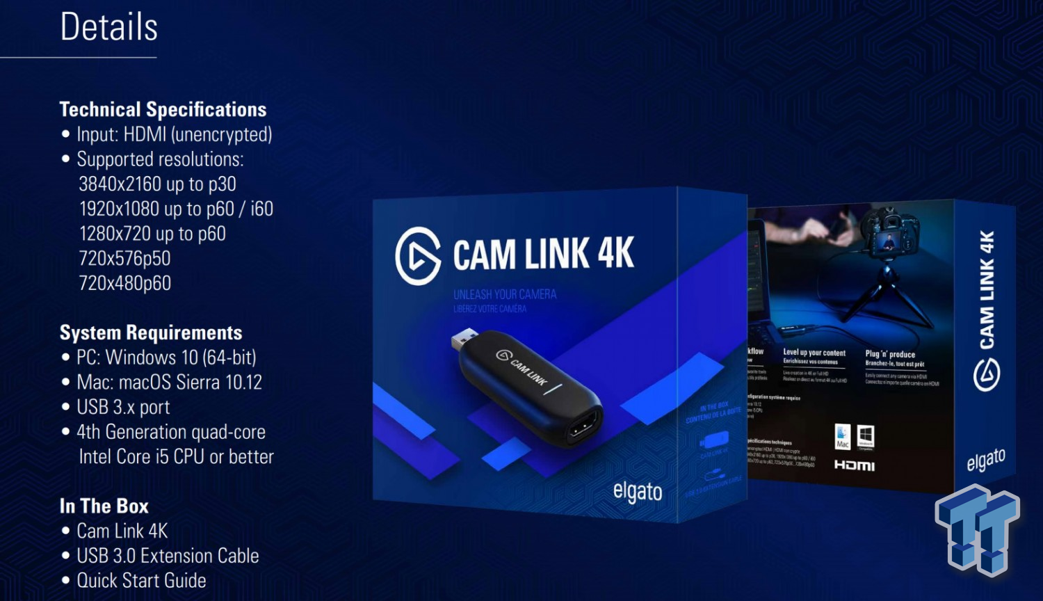 Original Elgato Cam Link 4K;External Camera Capture Card,Stream