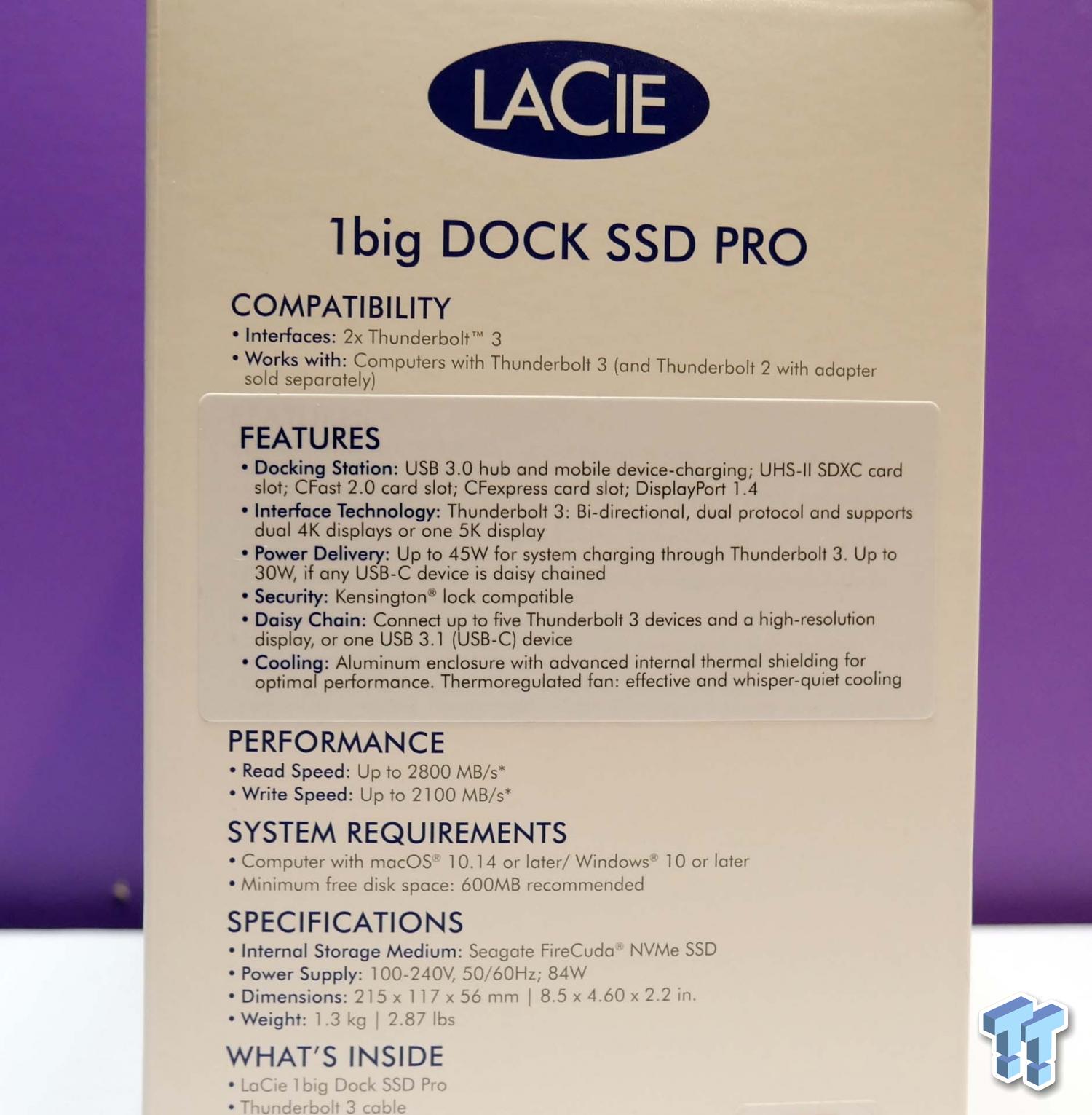 LaCie SSD externe 1big Dock Pro Thunderbolt 3 4 TB