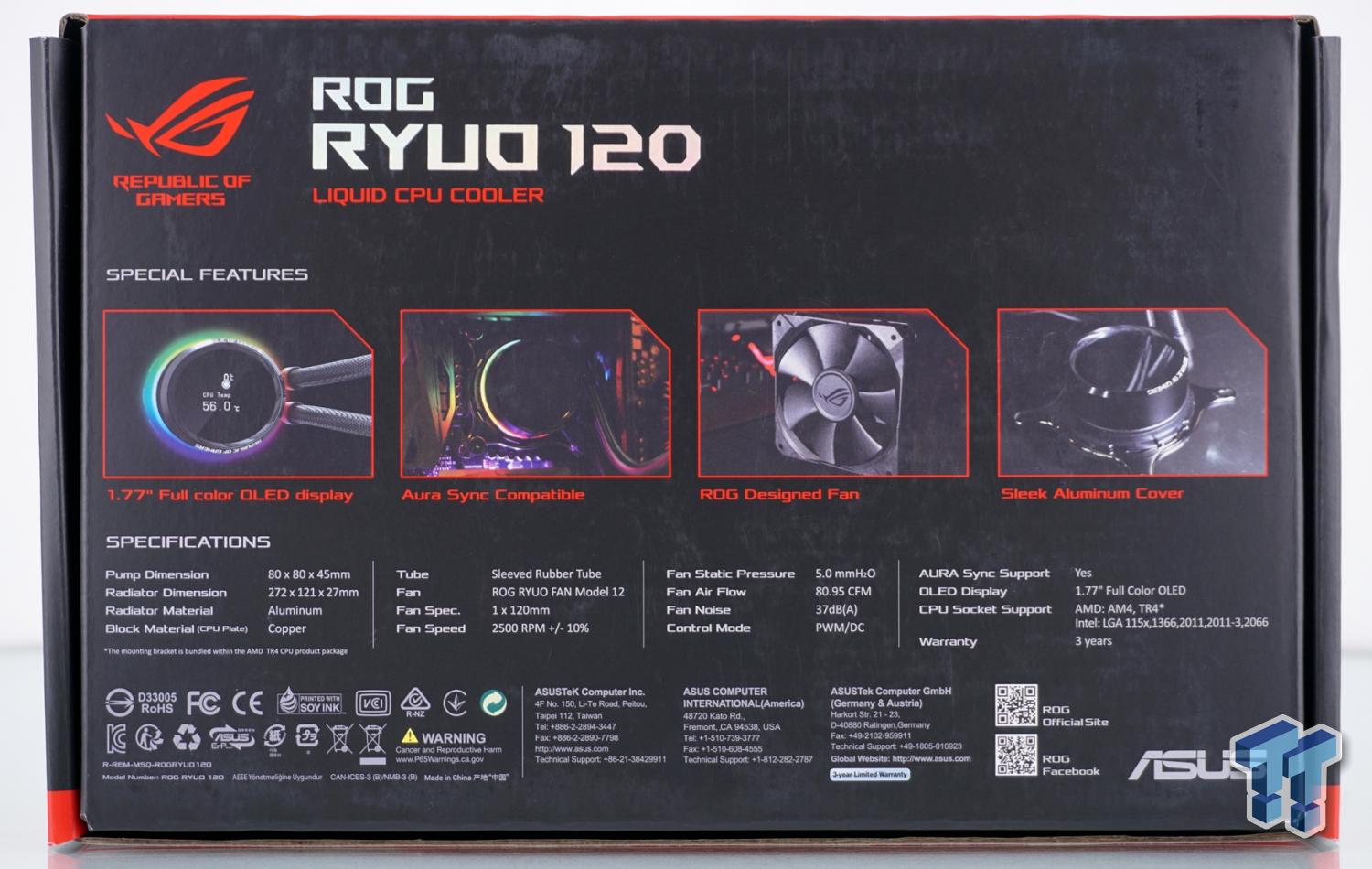 ASUS ROG RYUO RGB 120 RGB Liquid CPU Cooler Review | TweakTown