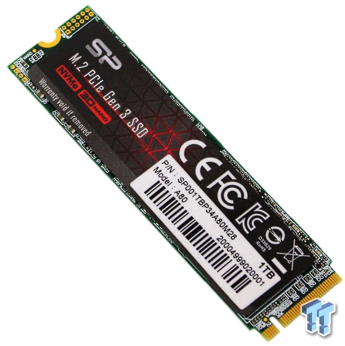 SiliconPower(シリコンパワー) SiliconPower M.2 2280 NVMe PCIe 3.0x4 SSD 1.0TB A60 SP001TBP34A60M28 返品種別B