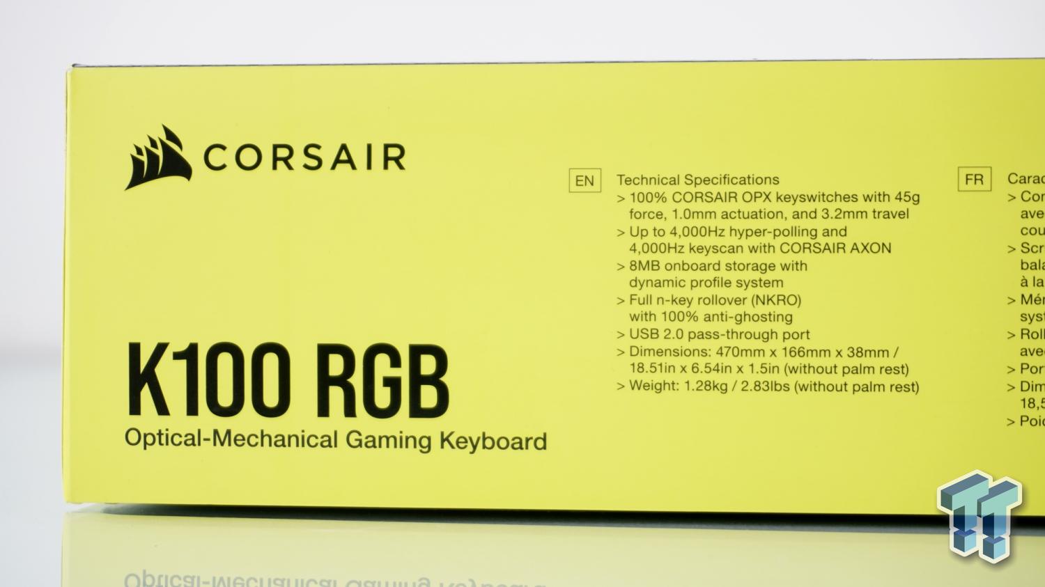 Corsair K100 RGB specifications