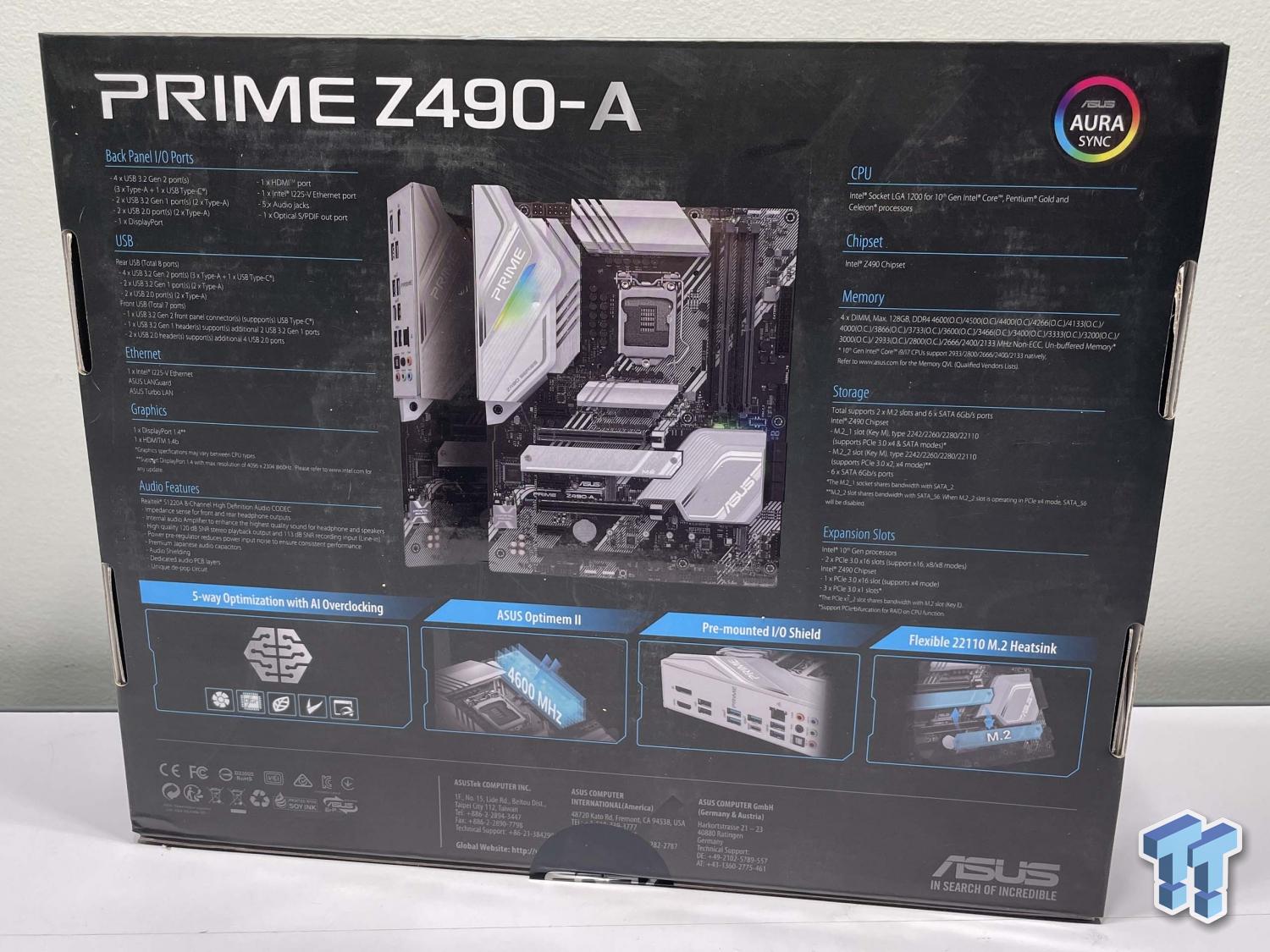 Asus Prime Z490 A Motherboard Review Tweaktown
