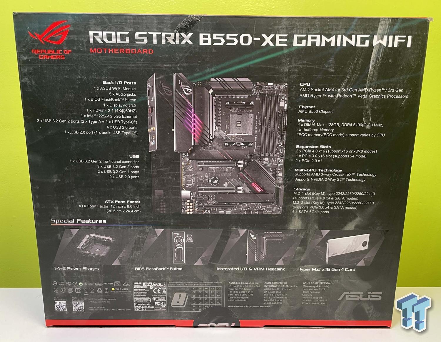 ASUS ROG Strix B550-XE Gaming WiFi AMD AM4 Zen 3/Ryzen ATX Gaming