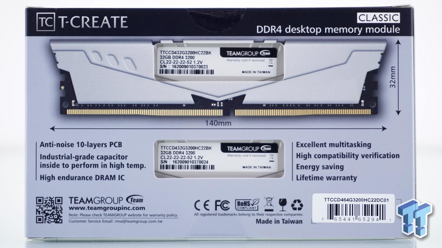 Team Group Inc 16Gb (2x8Gb) DDR4 3200 Desktop RAM Memory Kit
