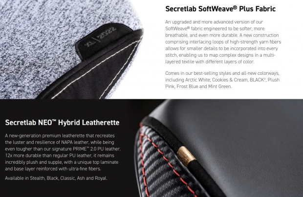 Secretlab softweave best sale or pu leather