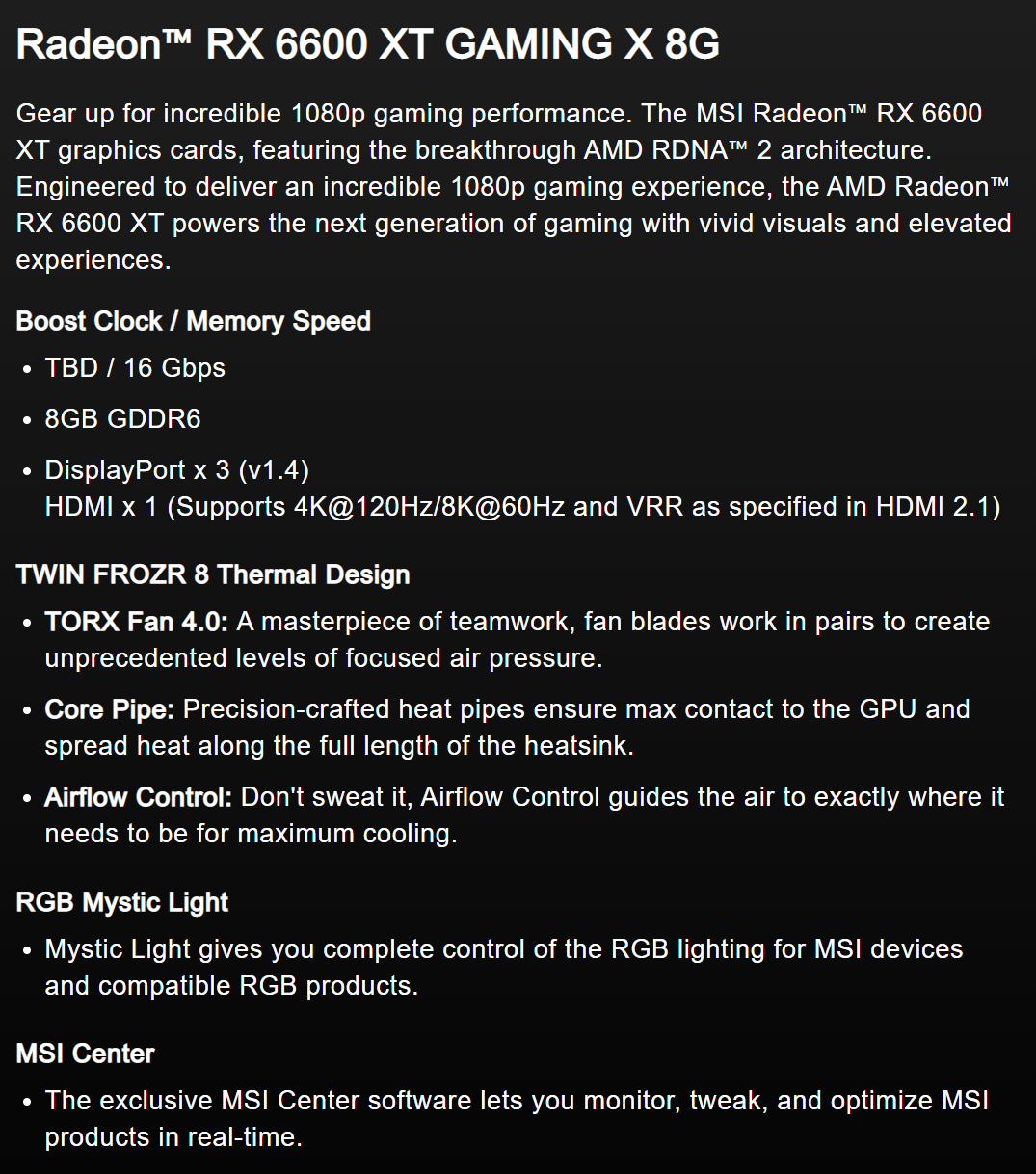 MSI Radeon RX 6600 XT GAMING X Review