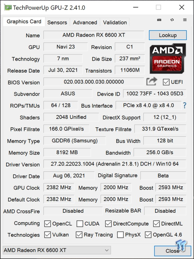 ASUS Radeon RX 6600 XT DUAL Review 801 ASUS Radeon RX 6600 XT DUAL Review 801