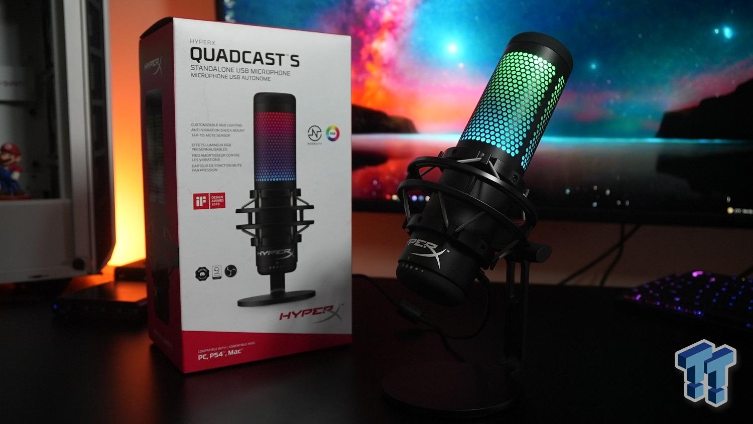 HyperX QuadCast S – RGB USB Condenser Microphone for PC, PS4, PS5 and Mac,  Anti-Vibration Shock Mount, 4 Polar Patterns, Pop Filter, Gain Control