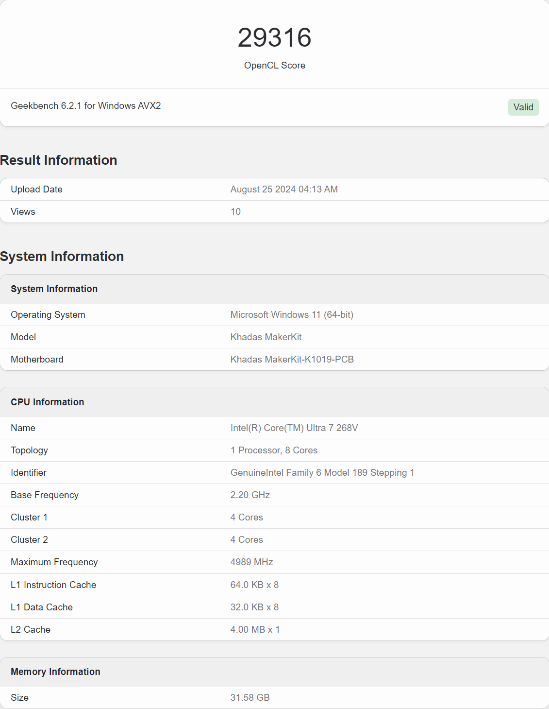 Intel's new Core Ultra 7 268V 'Lunar Lake' CPU leaks through new