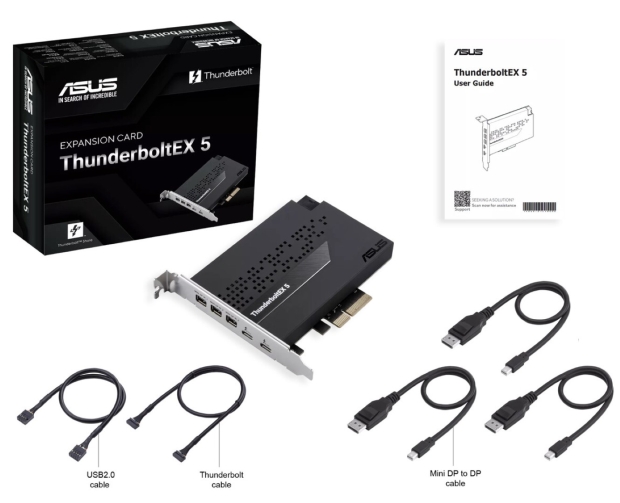 ASUS launches Thunderbolt 5 add-in card: up to 120Gbps bandwidth, with DisplayPort 2.1 support