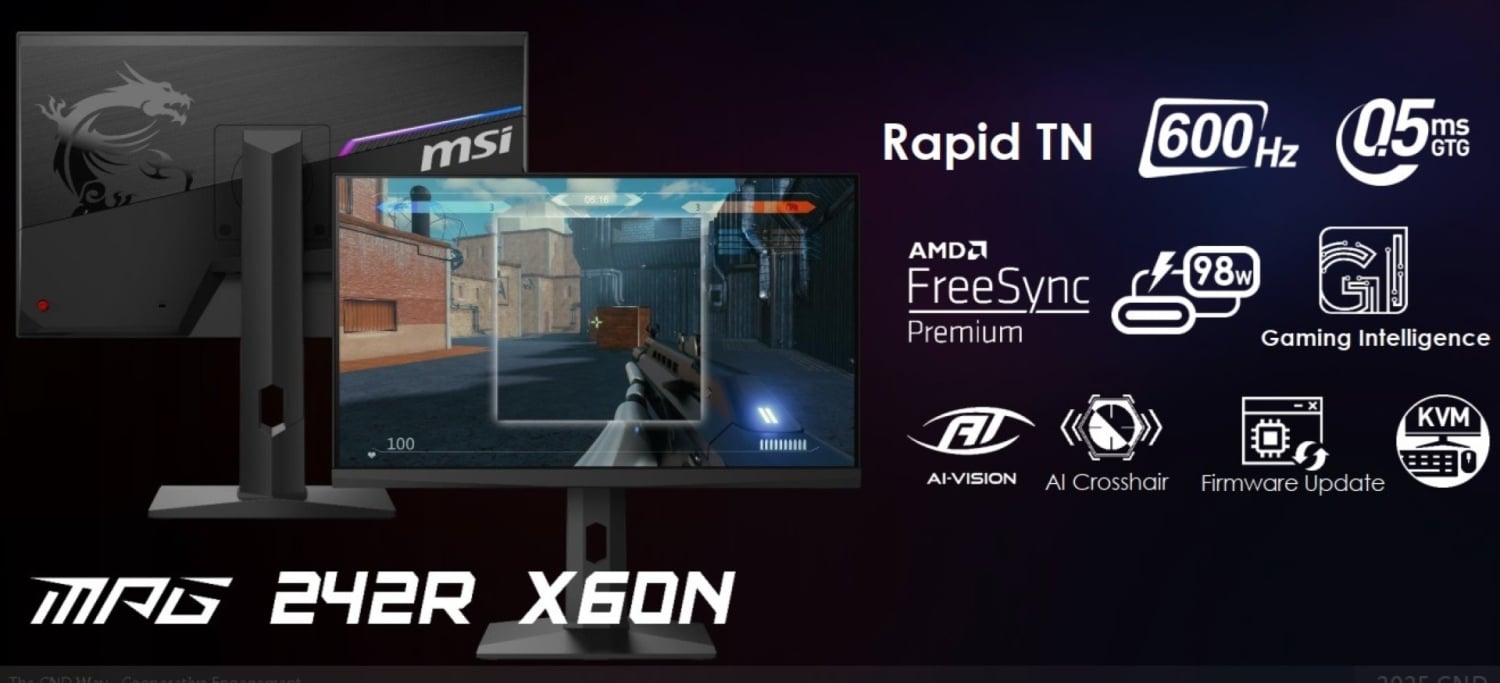 MSI's new MPG 242R X60N announced: 24.1-inch panel with crazy-fast